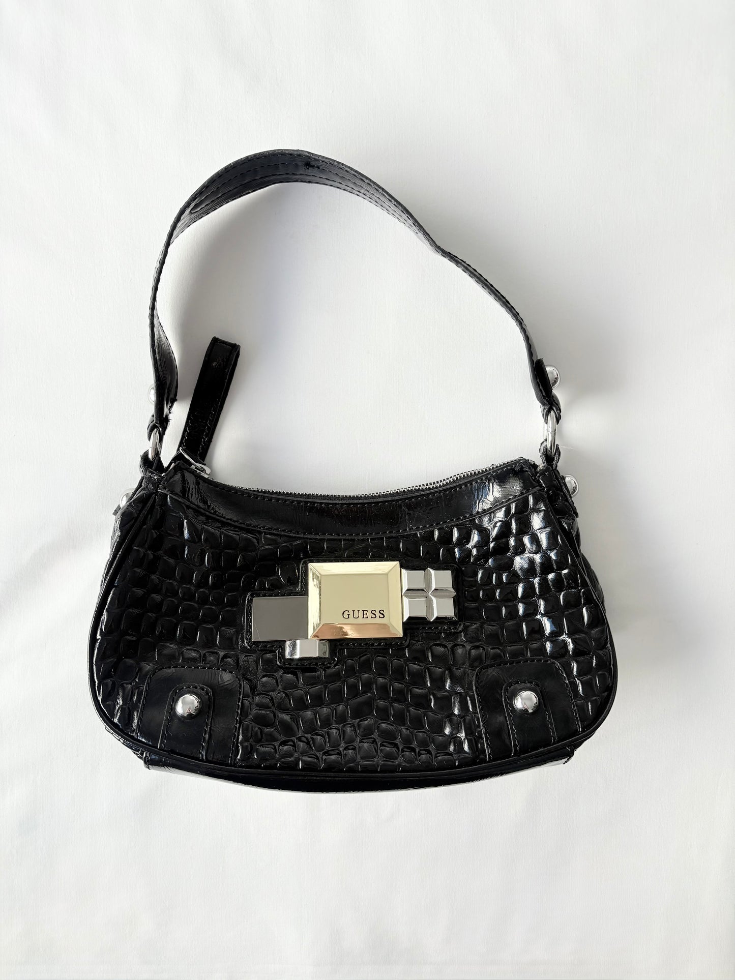 00’s Guess glossy croc shoulder bag