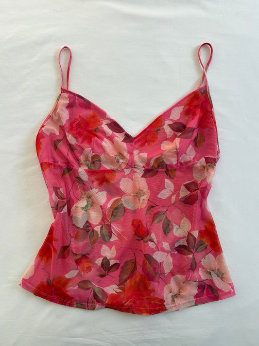 00’s Sheer floral cami | Size 14-16
