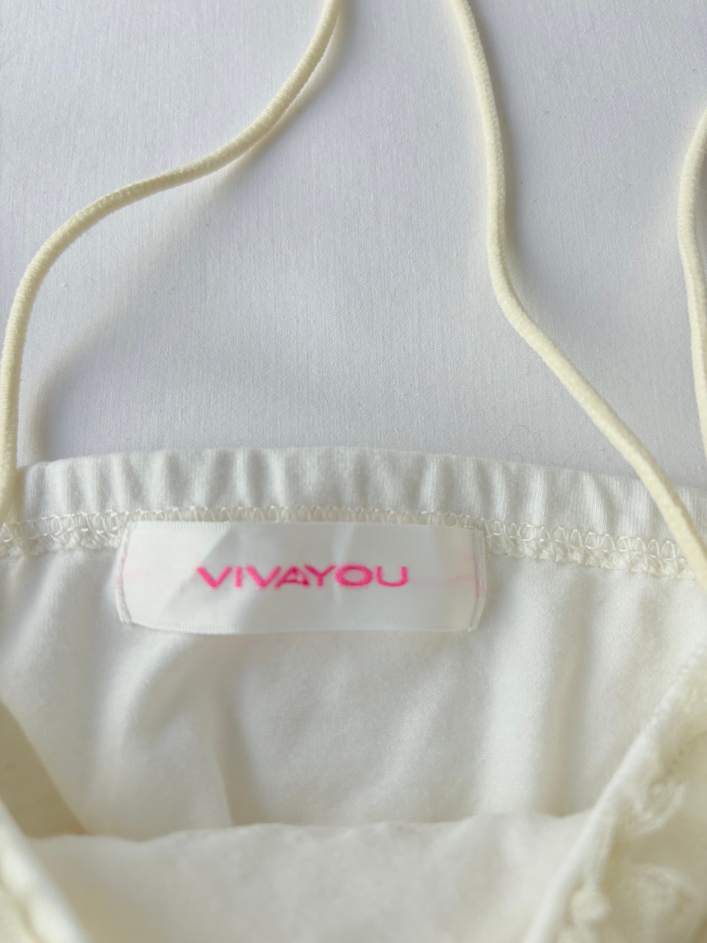 00’s Cream ruffle halter cami | Size 8-10
