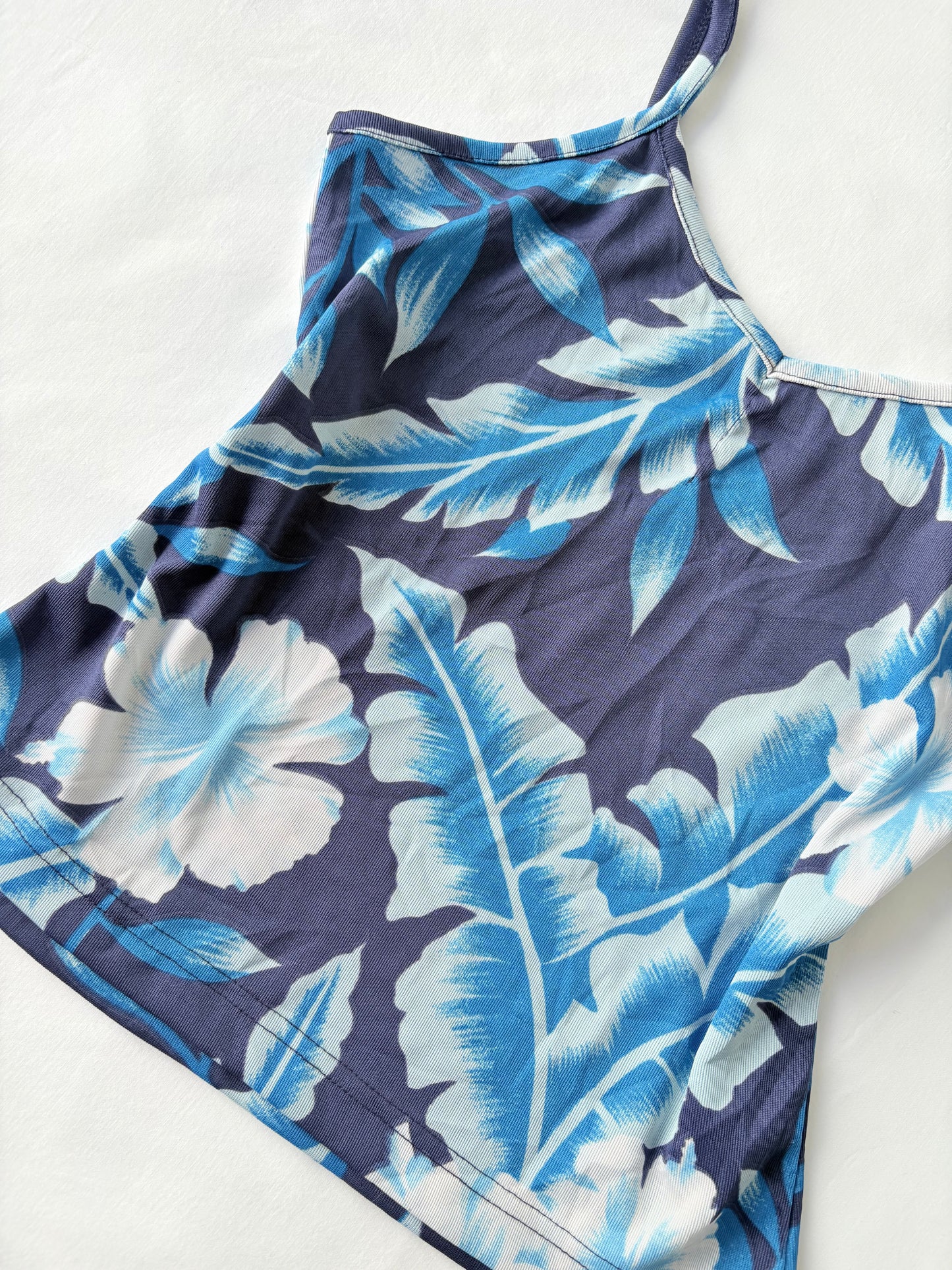 00’s Hibiscus blue tank | Size medium