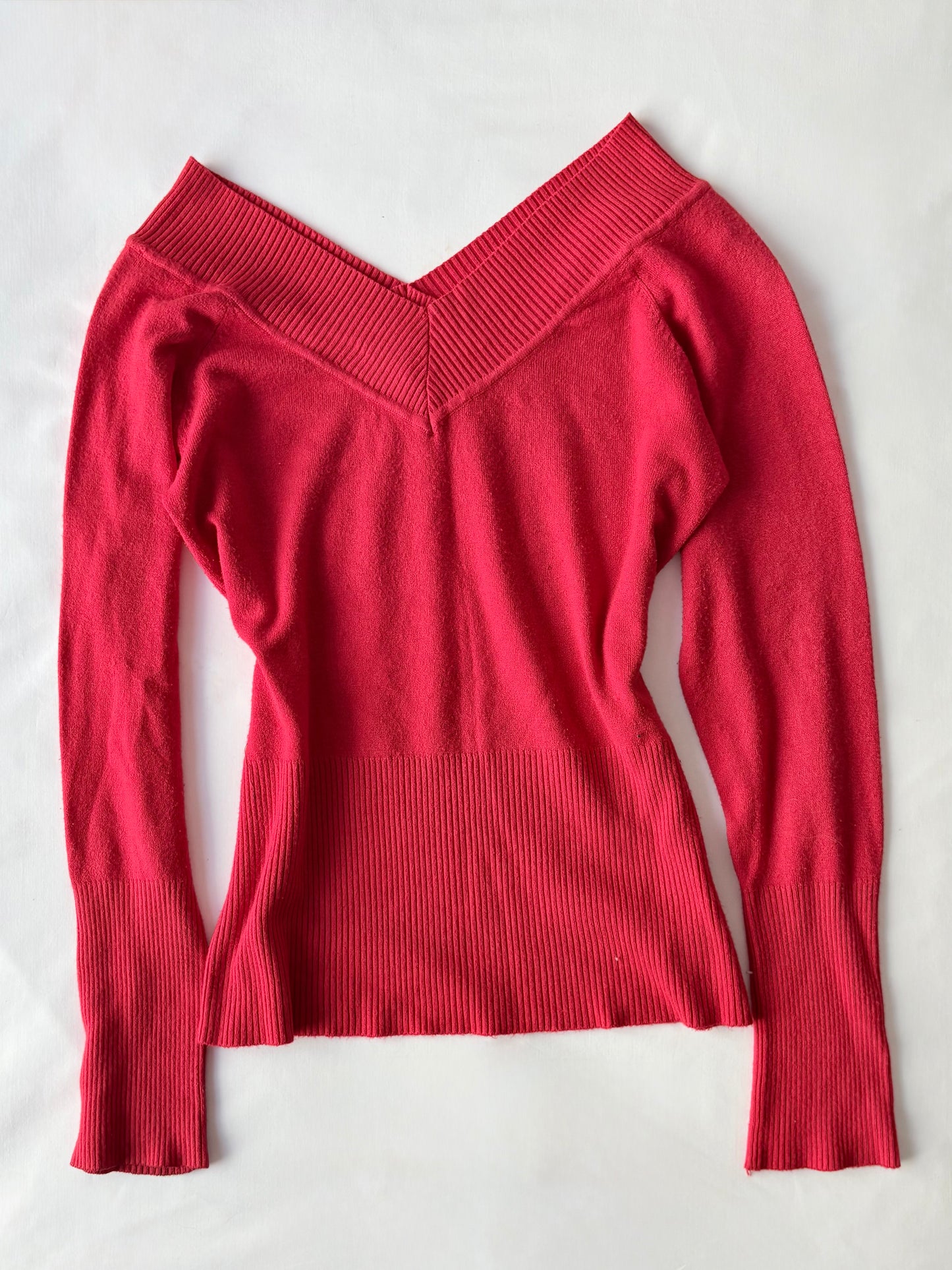 00’s CKM red ribbed knit | Size medium