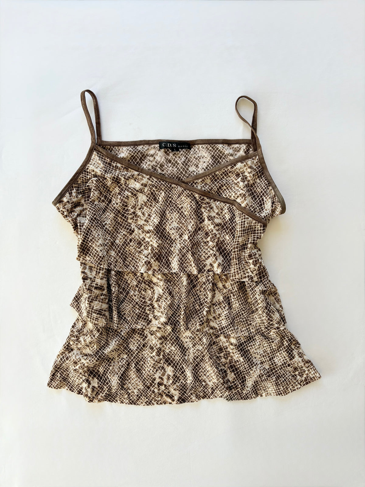 00’s Snake print tiered top | Size 10-12