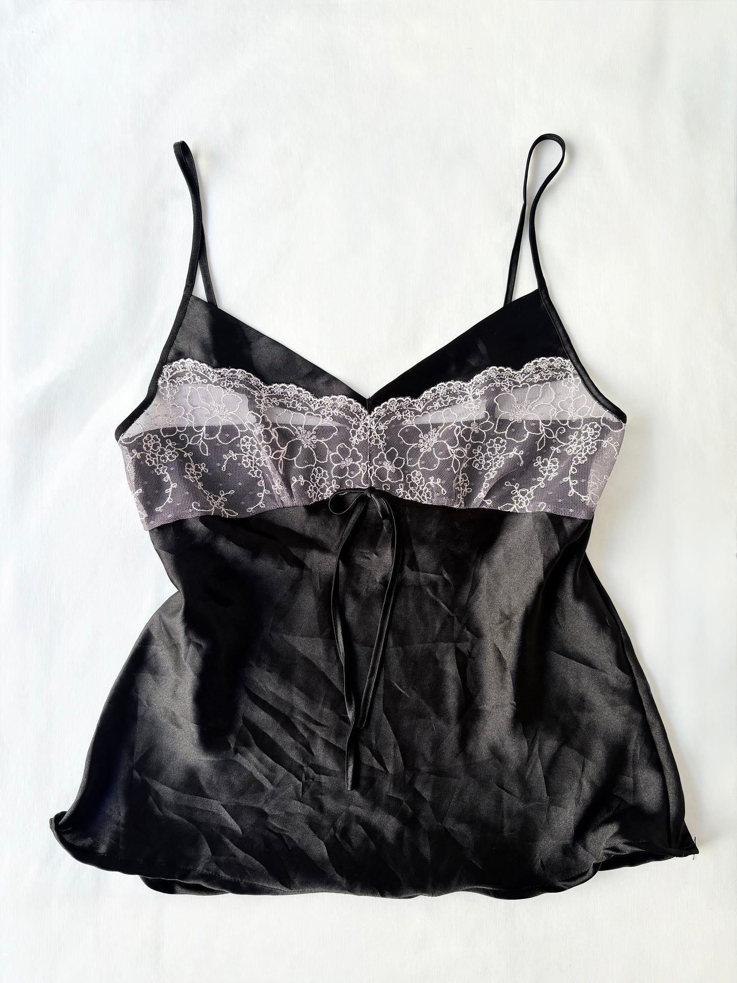 00’s Black tie lace cami | Size 12