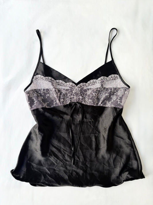 00’s Black tie lace cami | Size 12