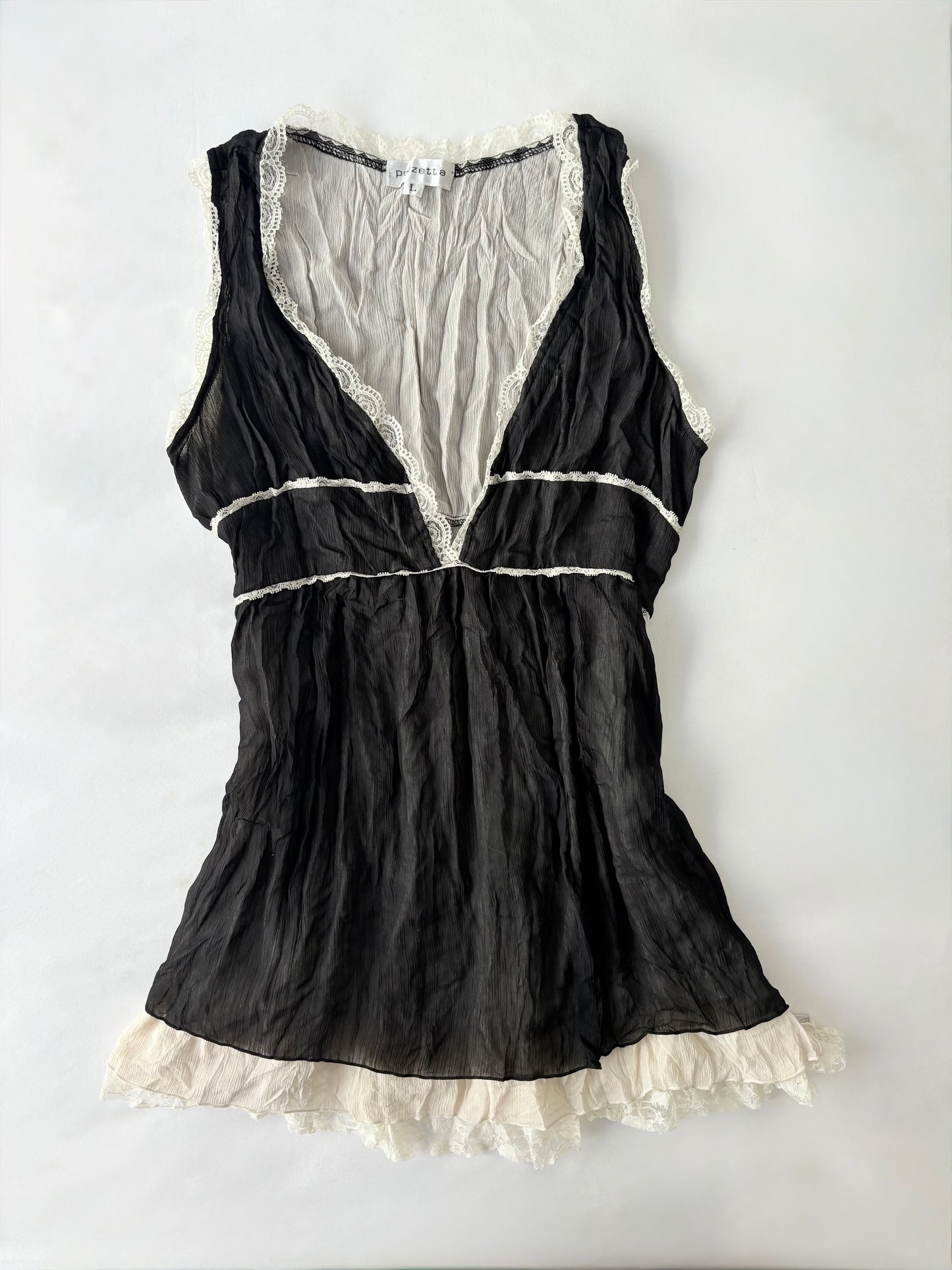 00’s Pozzetta lace trim cami | Size 12