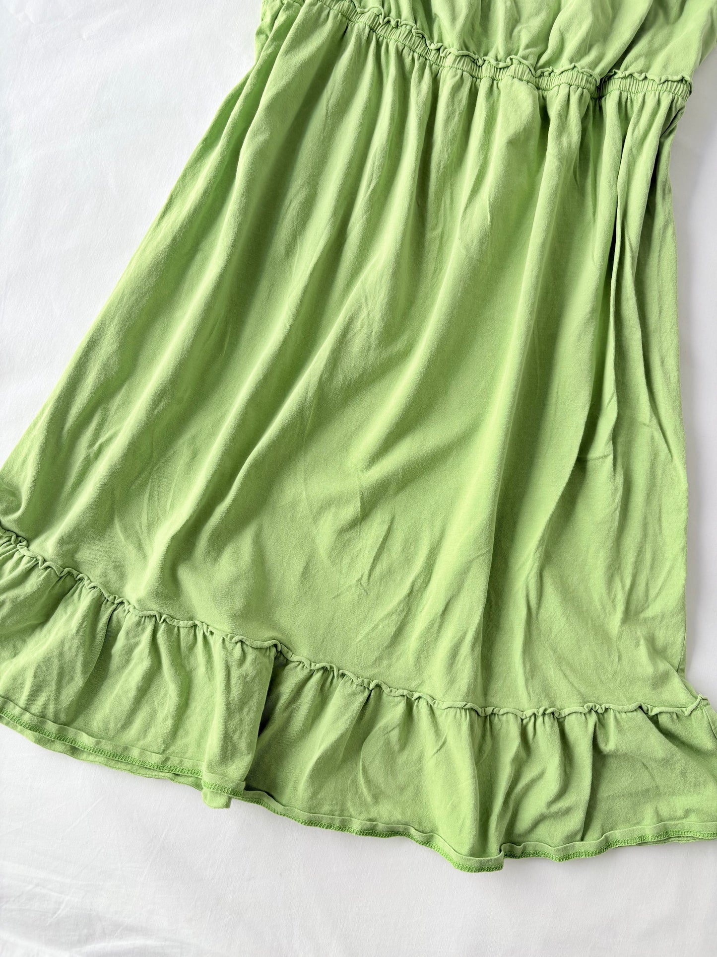 00’s Ruffle green mini dress | Size 8-10