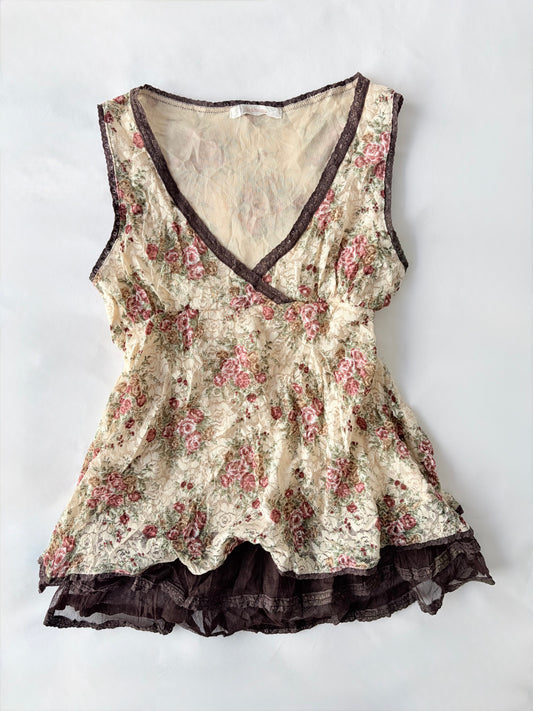 00’s Planissimo babydoll lace top | Size 8