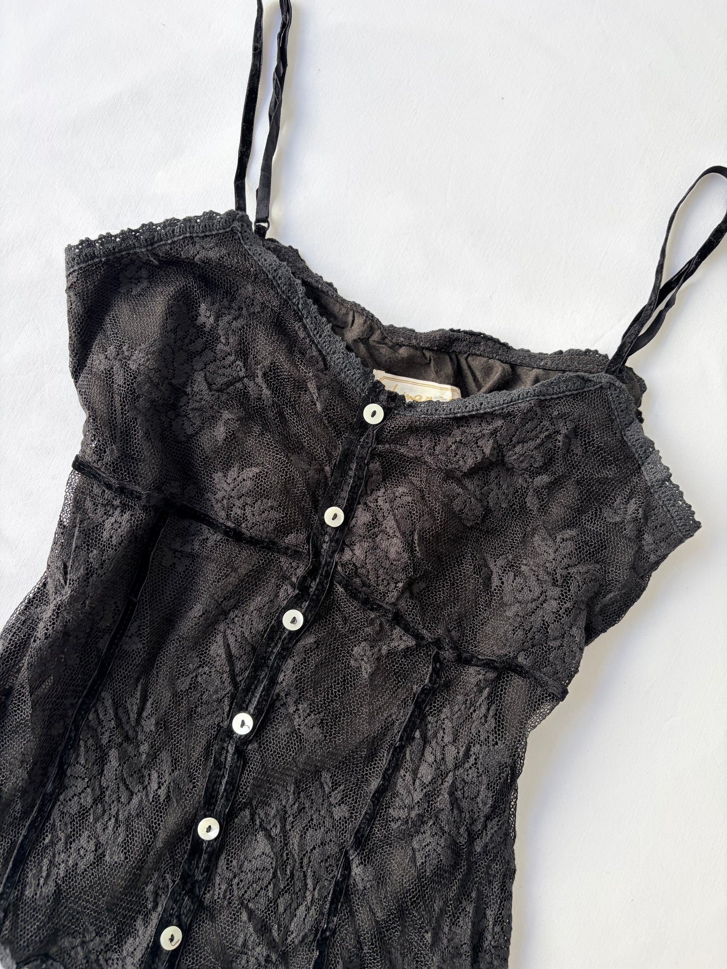 00’s Japanese lace panel cami | Size 6