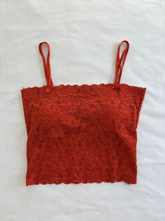 00’s Crossroads orange lace cami | Size large