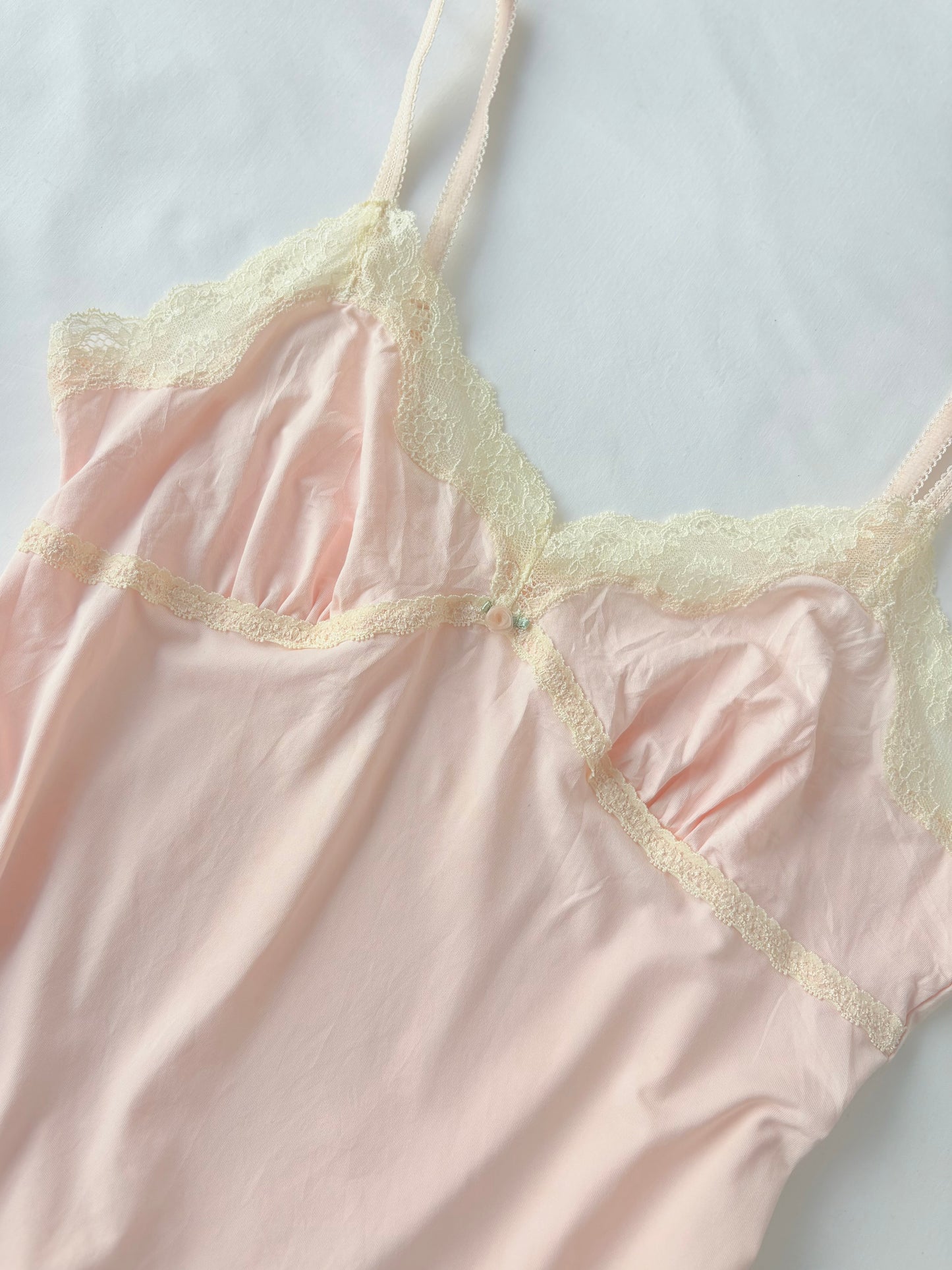00’s Baby pink rosette cami | Size 12