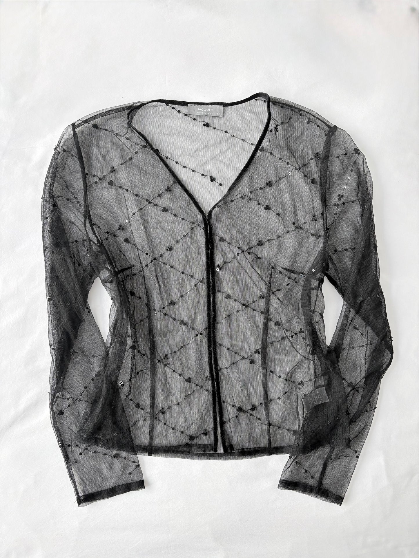 00’s Clasp front sequin top | Size 12