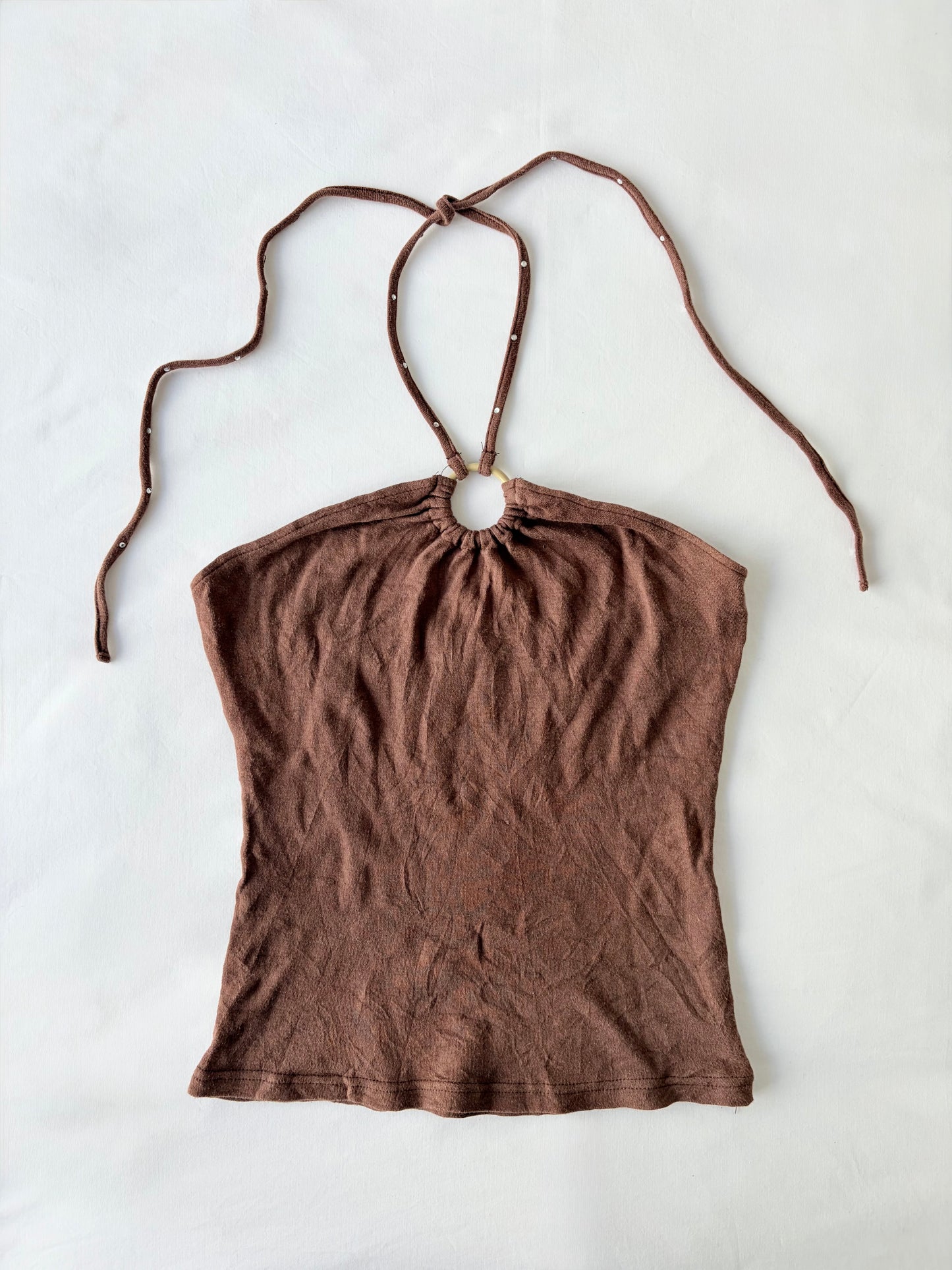 00’s Brown studded halter tank | Size 10