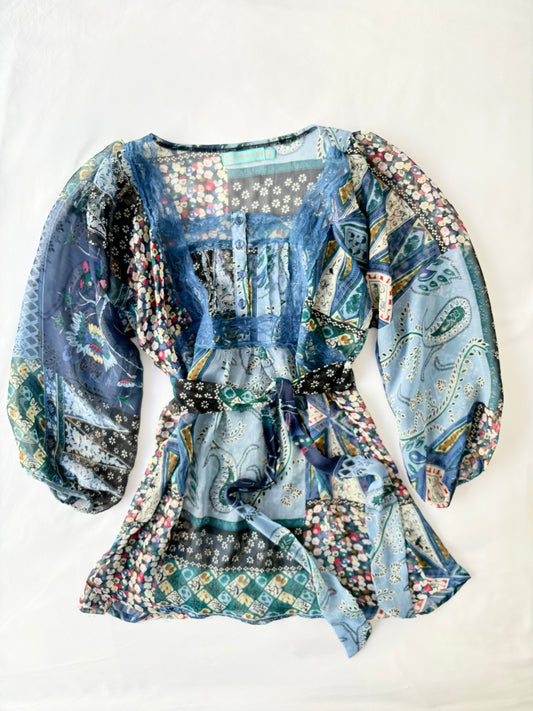 00’s Patterned tie top | Size 10