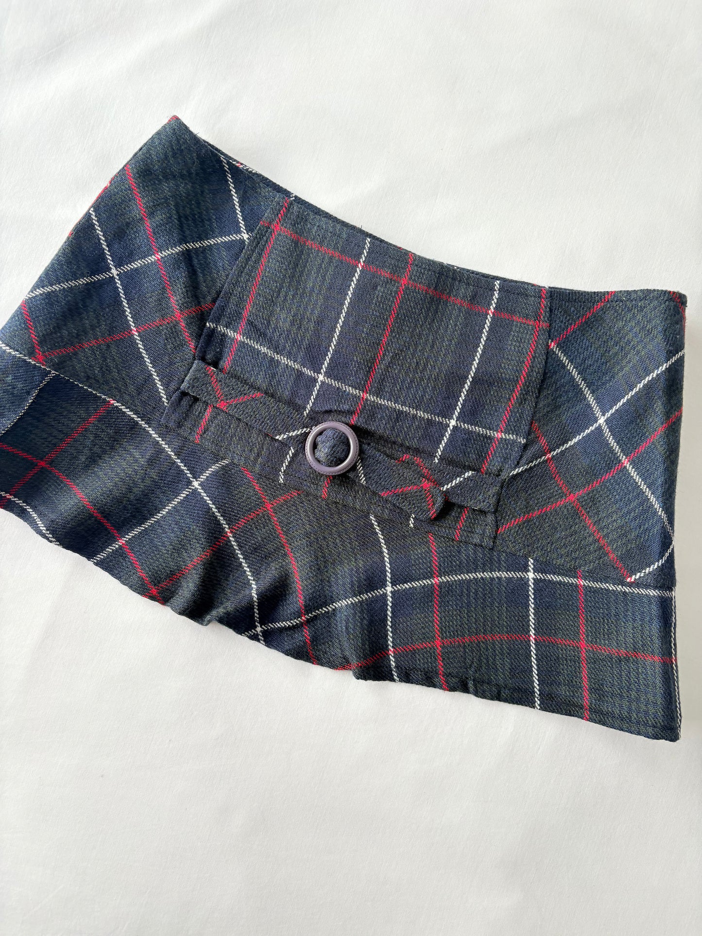 00’s Navy plaid mini skirt | Size 8