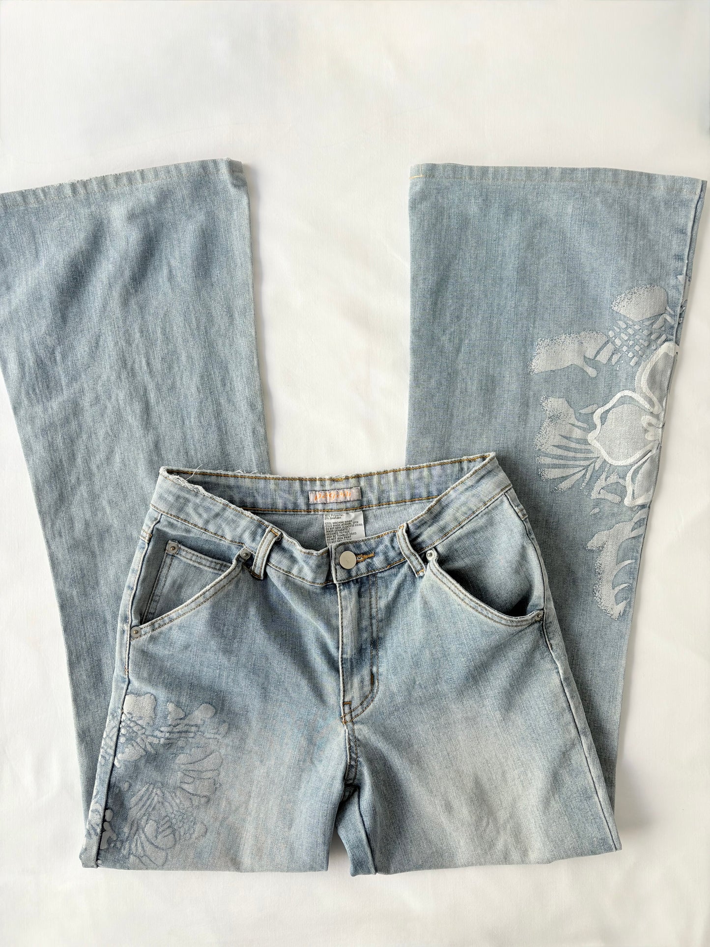 00’s Hibsicus flared jeans | Size 8