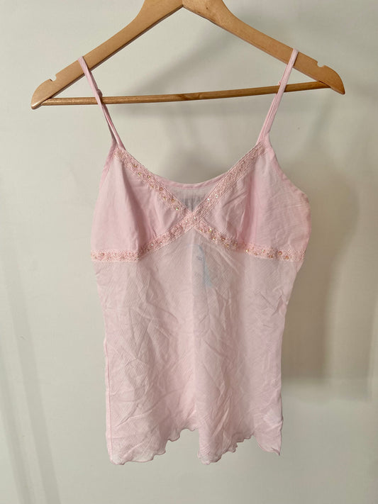 00’s Pink sequin cami | Size small