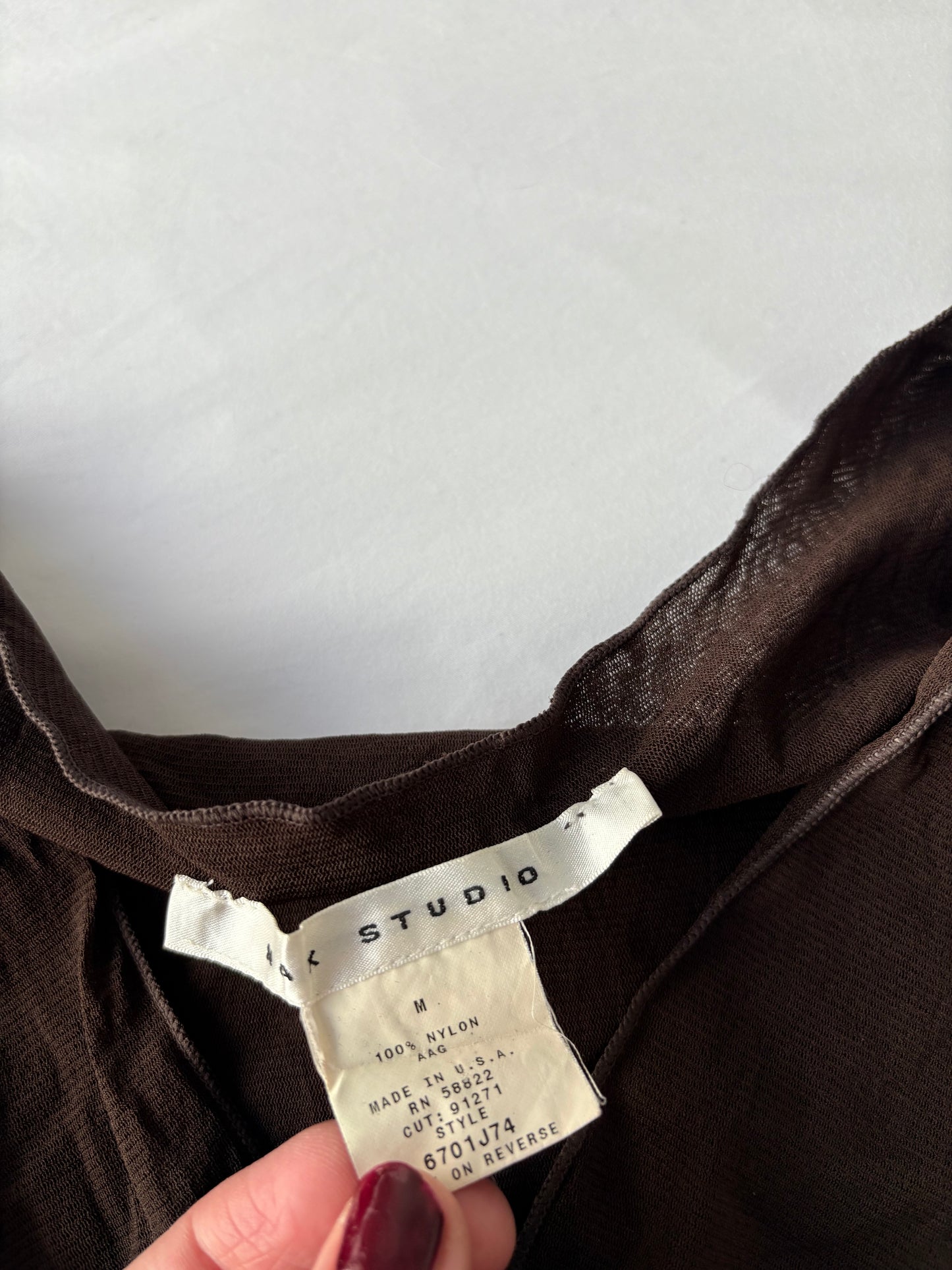 00’s Max Studio chocolate brown top | Size 8-10