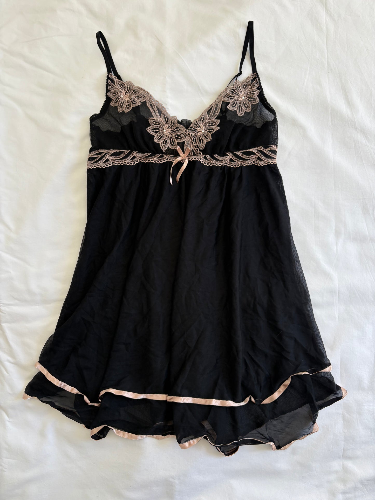 90’s Babydoll black slip | Size 10-12