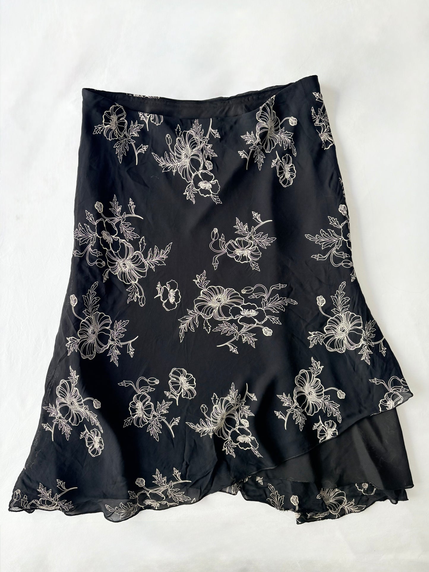 00’s Layered floral midi skirt | Size 14