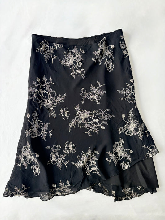 00’s Layered floral midi skirt | Size 14