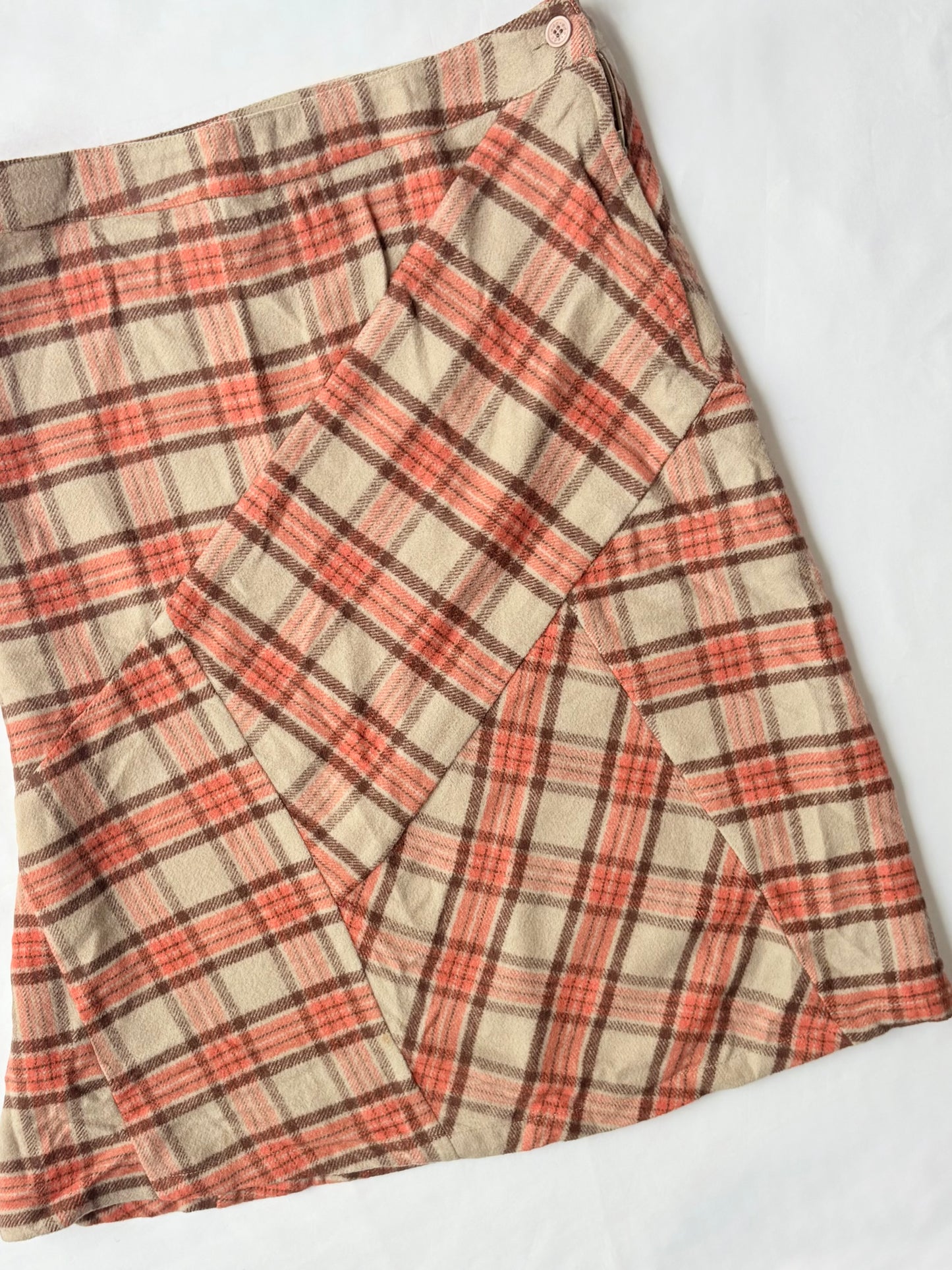00’s EDC wool plaid midi skirt | Size 10