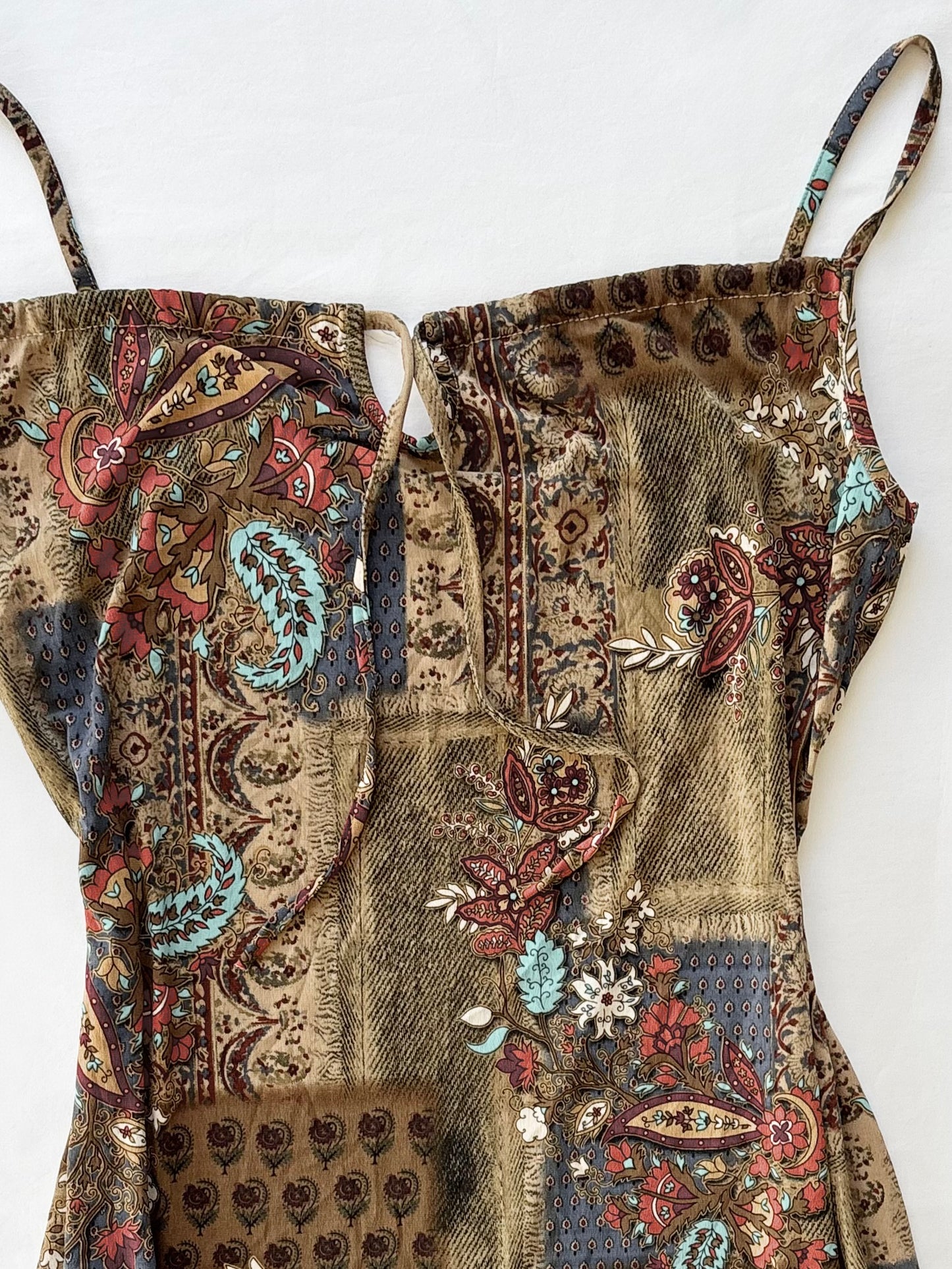 00’s Boho tie longline top | Size 14