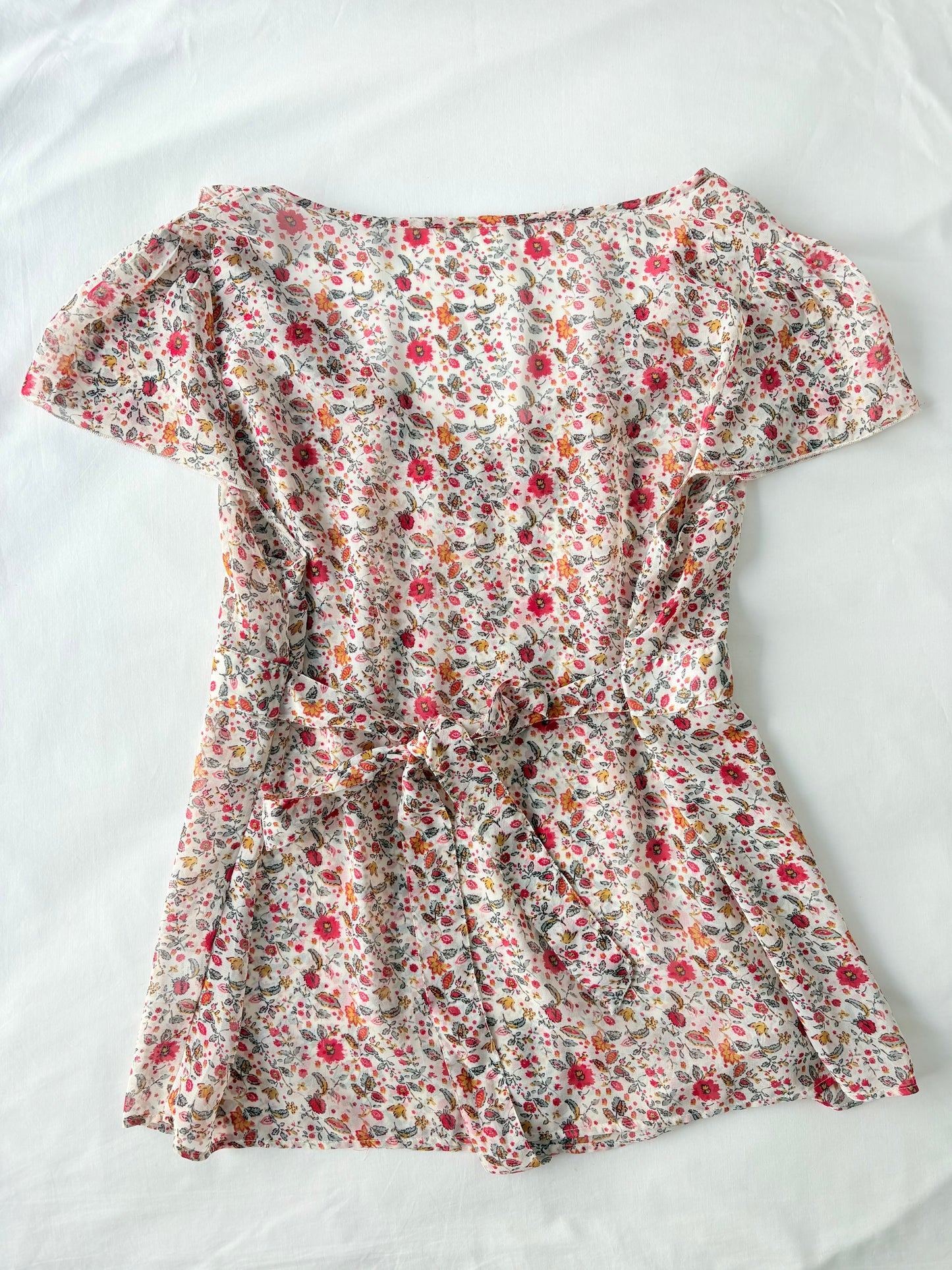 00’s Tie waist floral top | Size 18