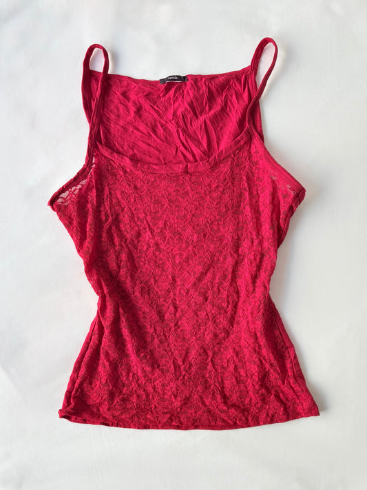 00’s Tezenis red lace tank | Size 10
