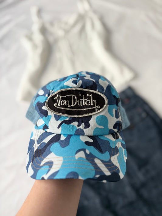 00’s Von Dutch blue camo cap