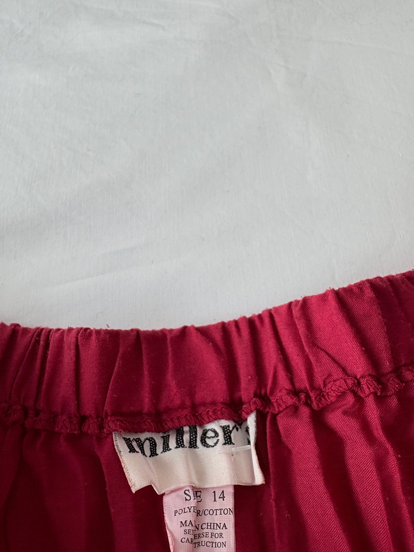 00’s Red tiered maxi skirt | Size 12-14