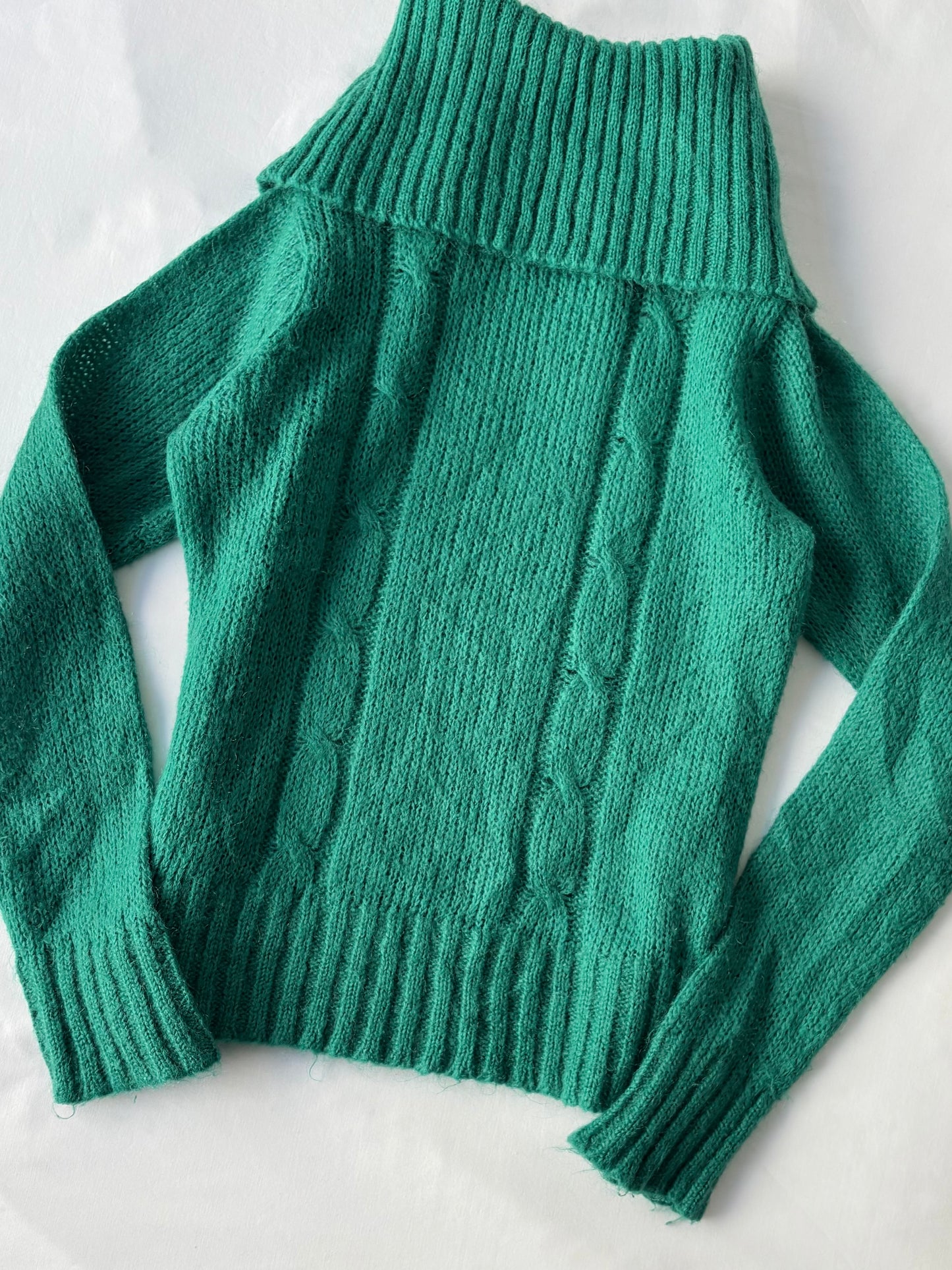 00’s Mohair green knit jumper | Size medium