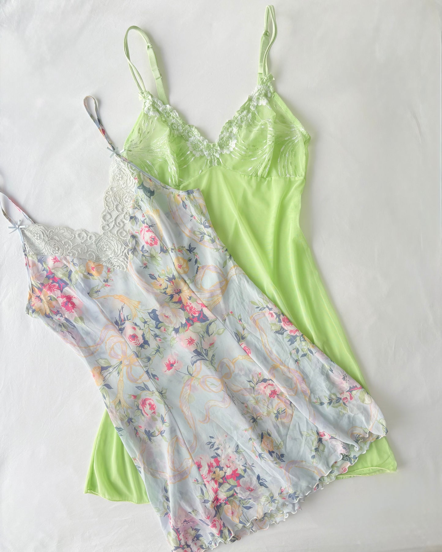 00’s Green mesh slip dress | Size 8-10