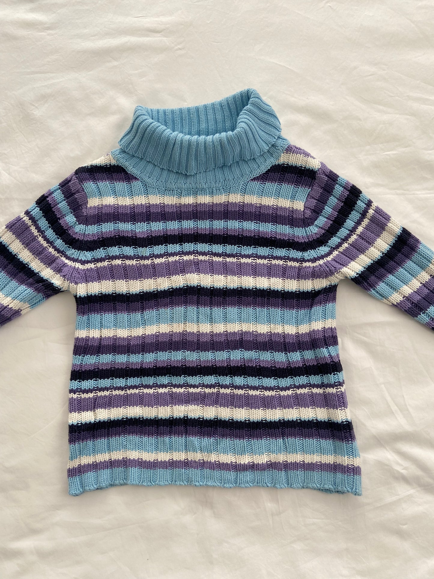 00’s Blue striped knit | Size 6-8