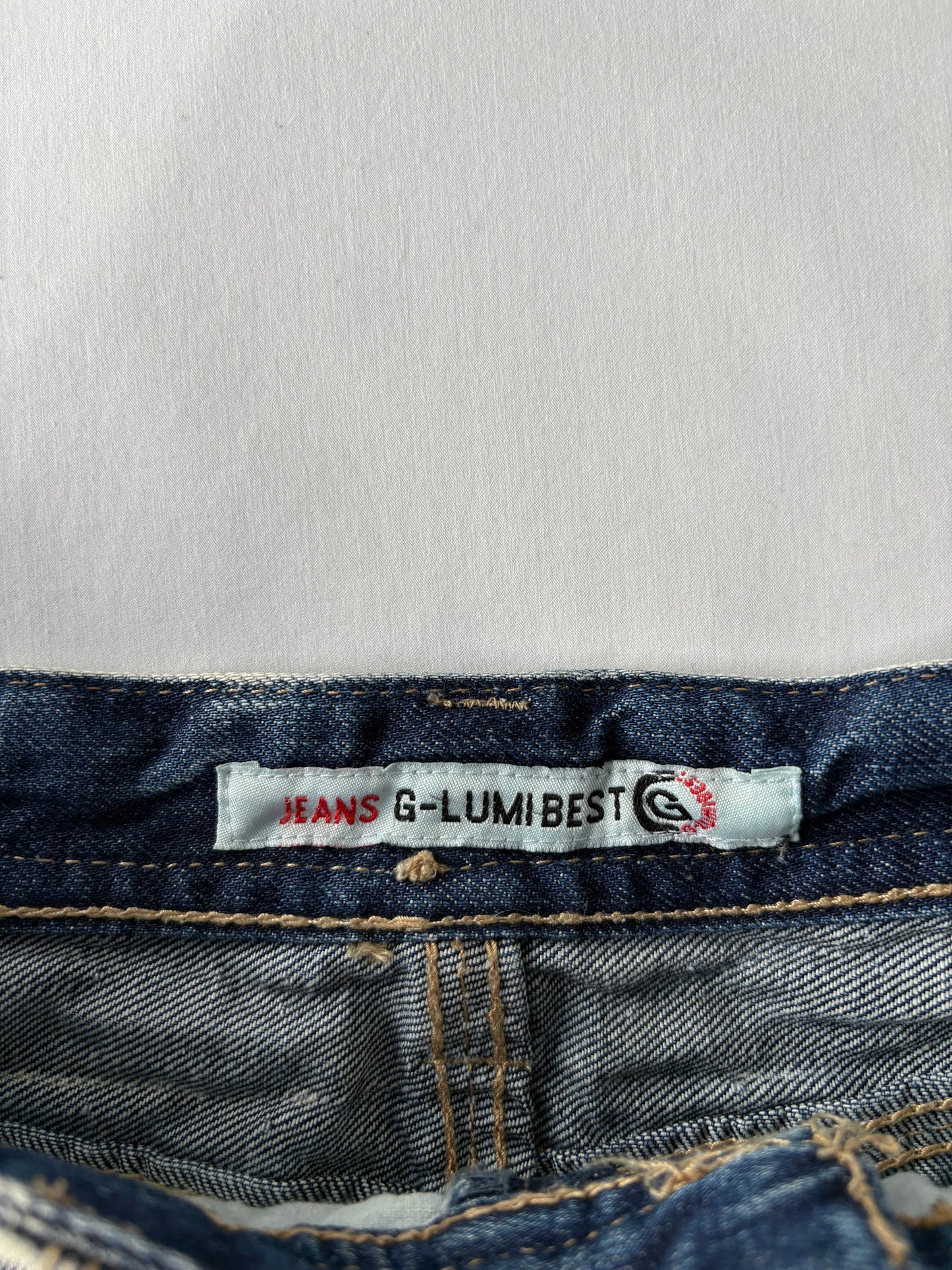 00’s G-Lumi denim mini skirt | Size 8