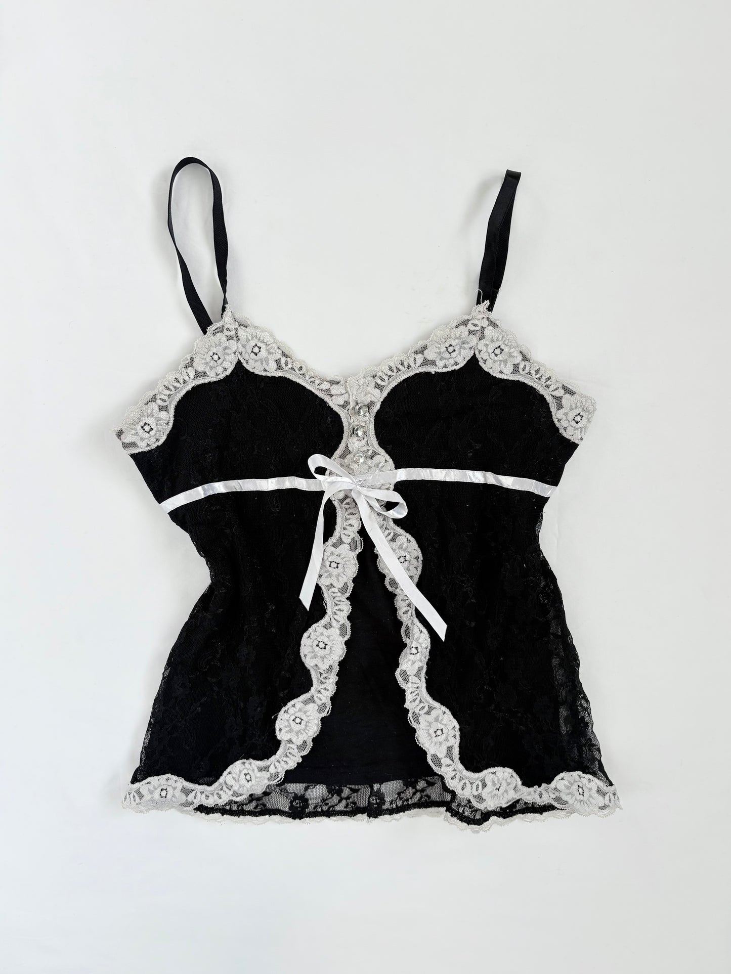 00’s Japanese lace trim top | Size small