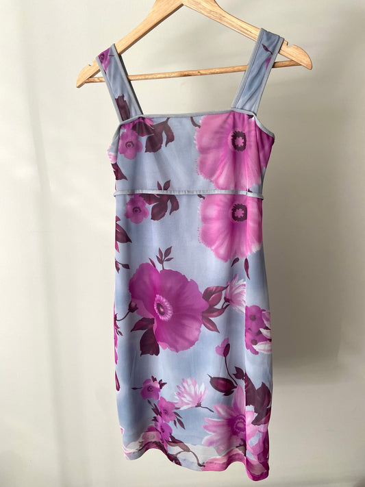 90’s Purple floral mini dress