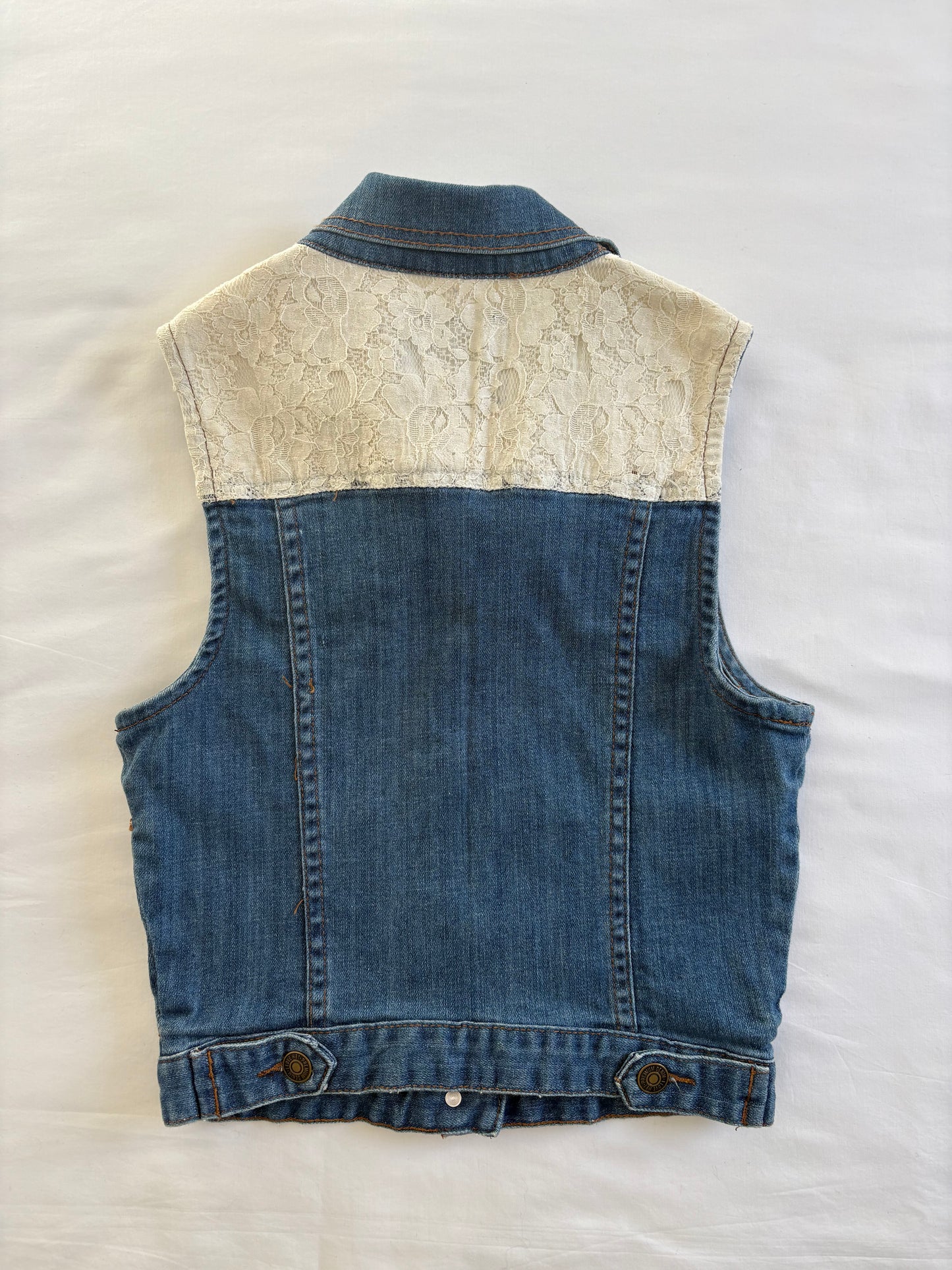 00’s Lace denim vest | Size small