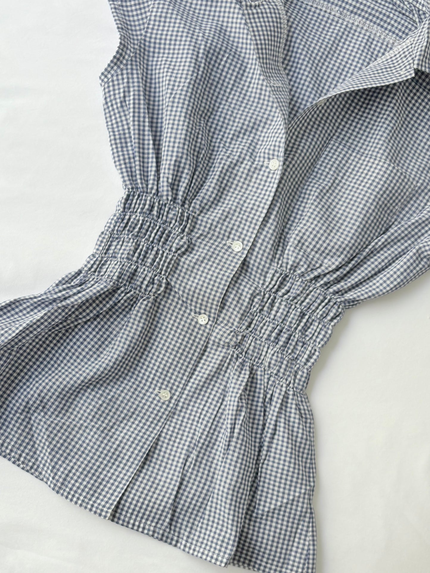 00’s Charlie White gingham cinched shirt | Size 6-8