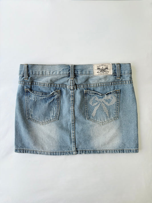 00’s Bow denim mini skirt | Size 12