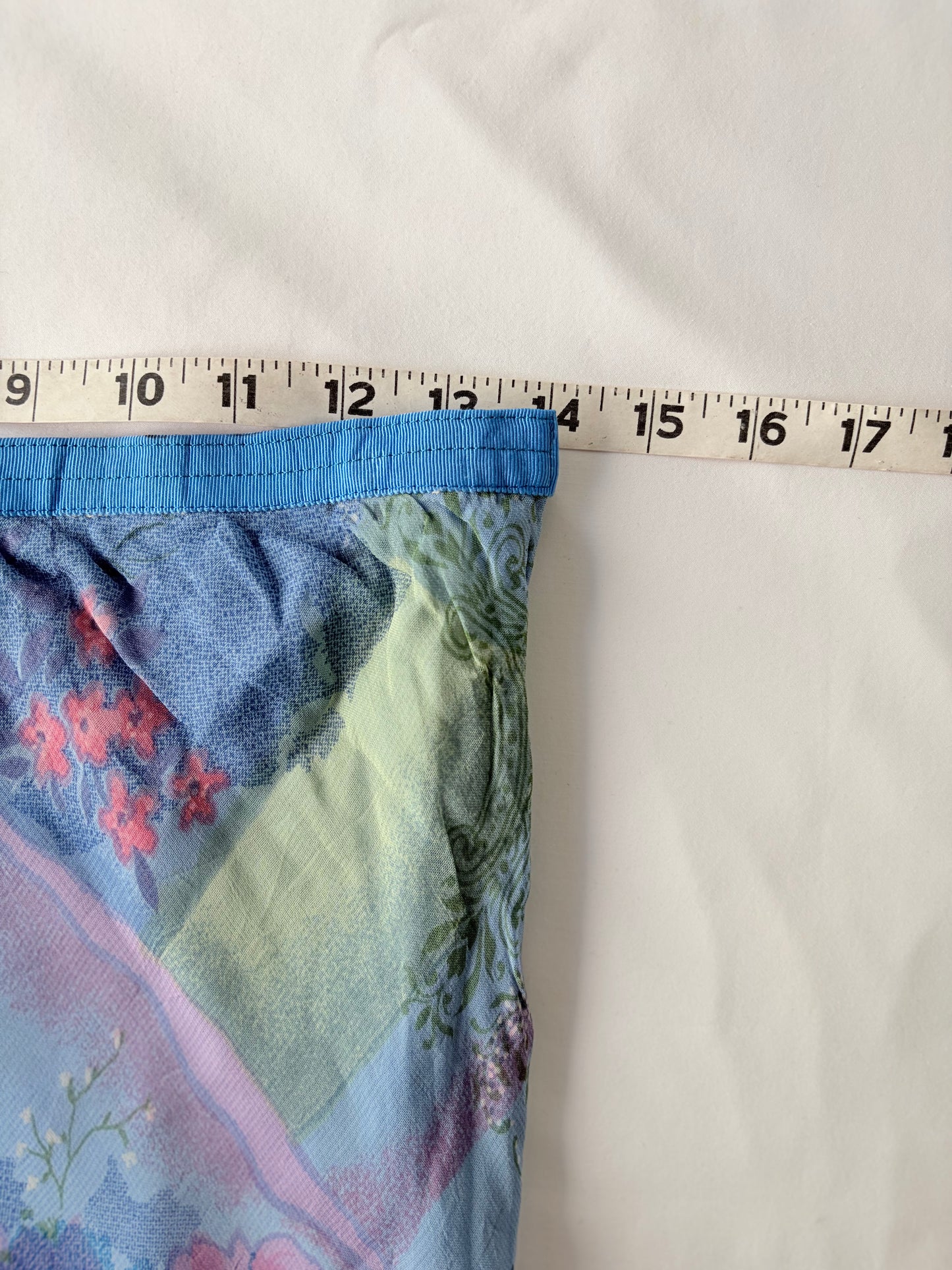 00’s Blue floral maxi skirt | Size 8