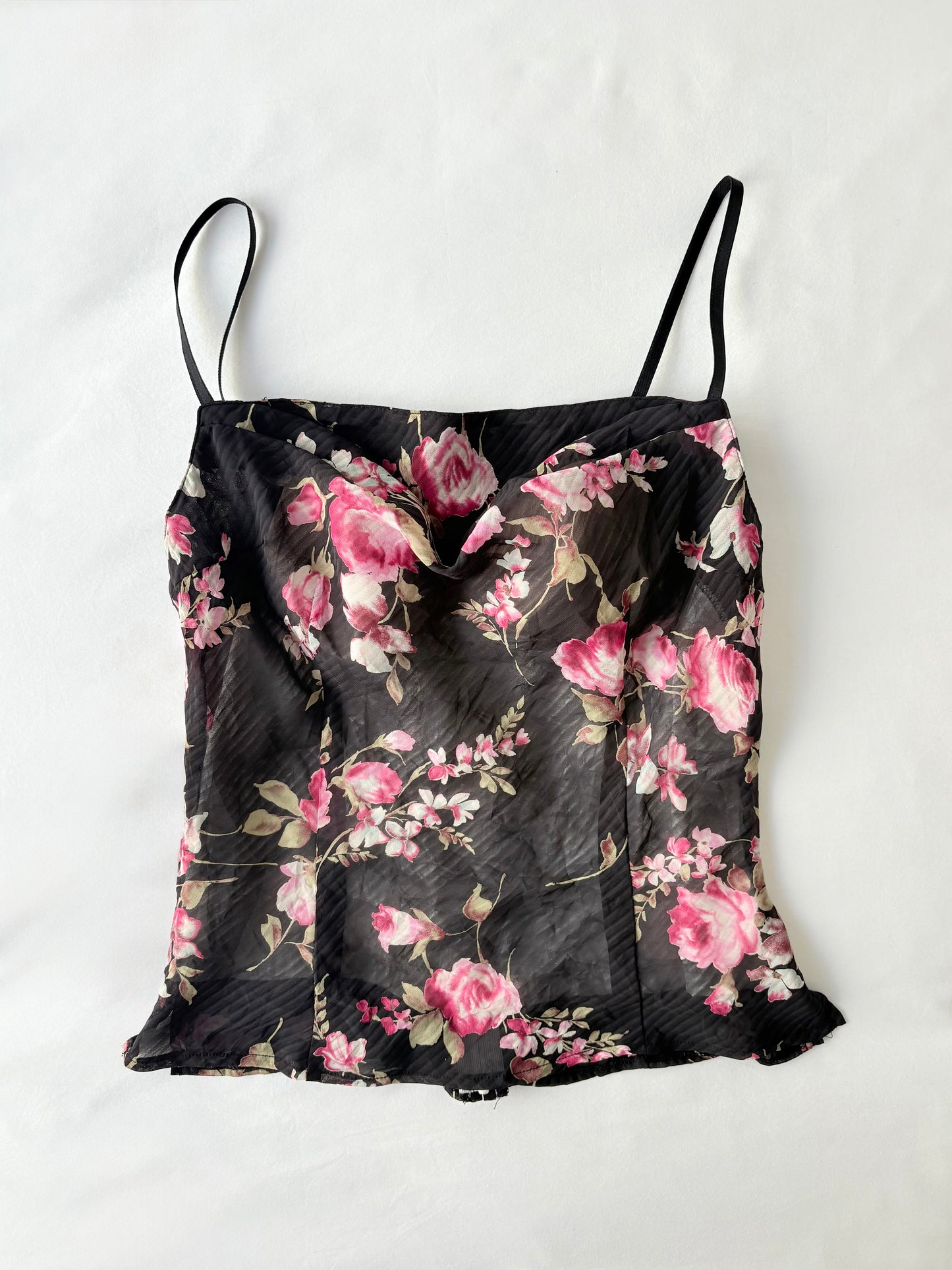 00’s Cowl neck floral cami | Size 8