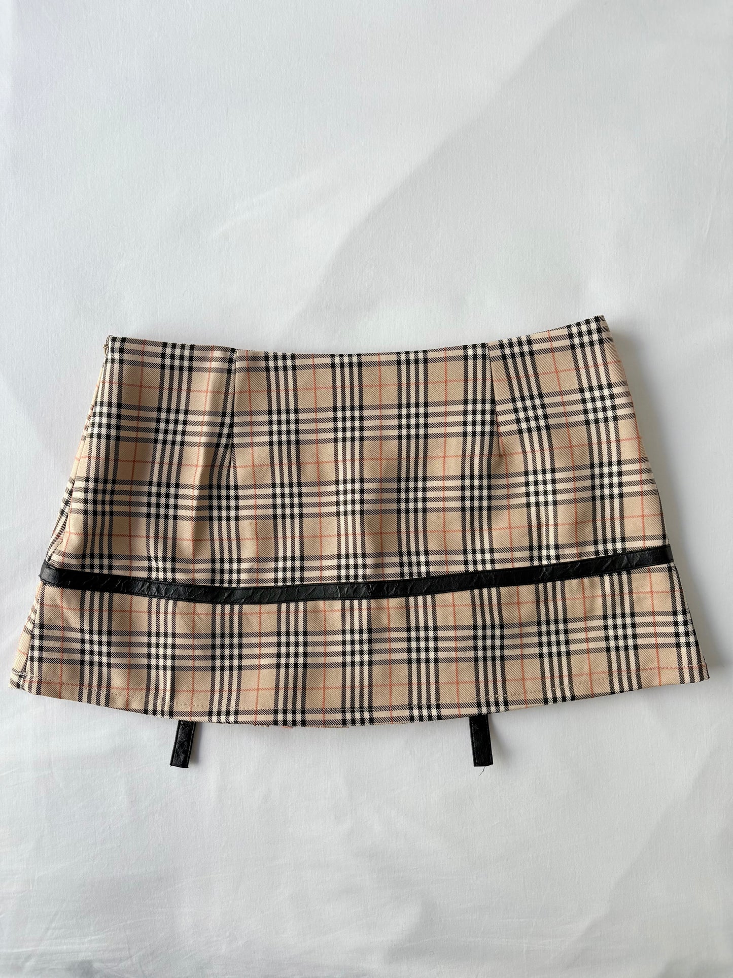 00’s Buckle plaid mini skirt | Size 8