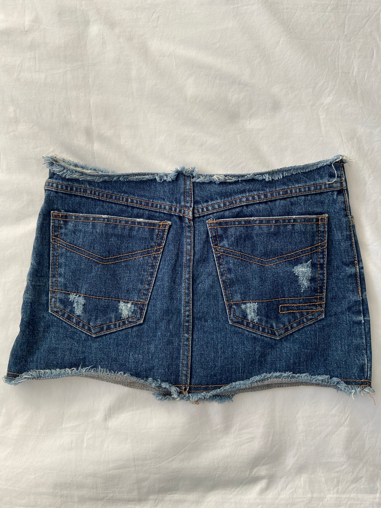 00’s Raw denim mini skirt | Size 8