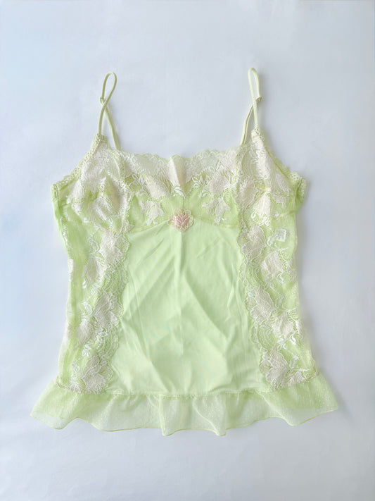 00’s Triumph green lace cami | Size large