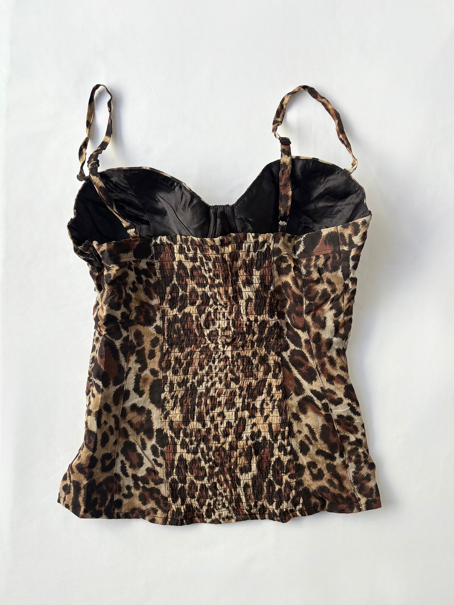 00’s Guess leopard clasp front top | Size 8-10