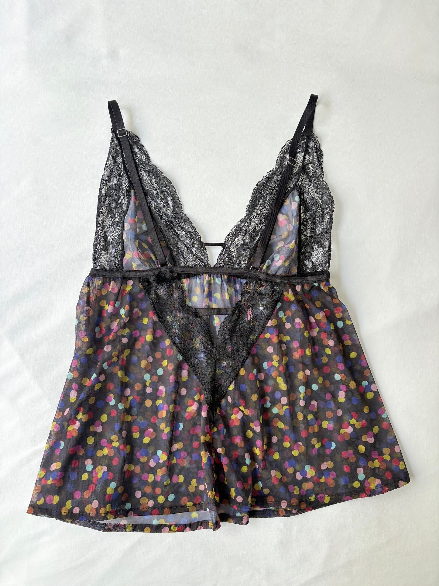 00’s Polka dot lace cami | Size 12-14