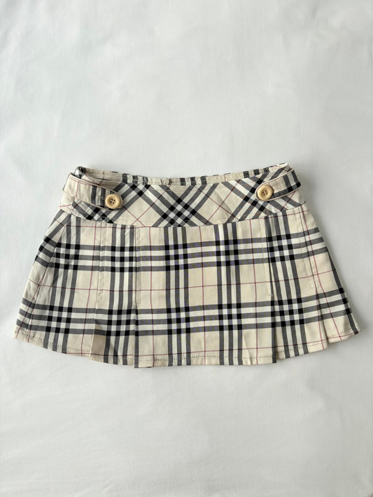 00’s Cream plaid mini skirt | Size 6