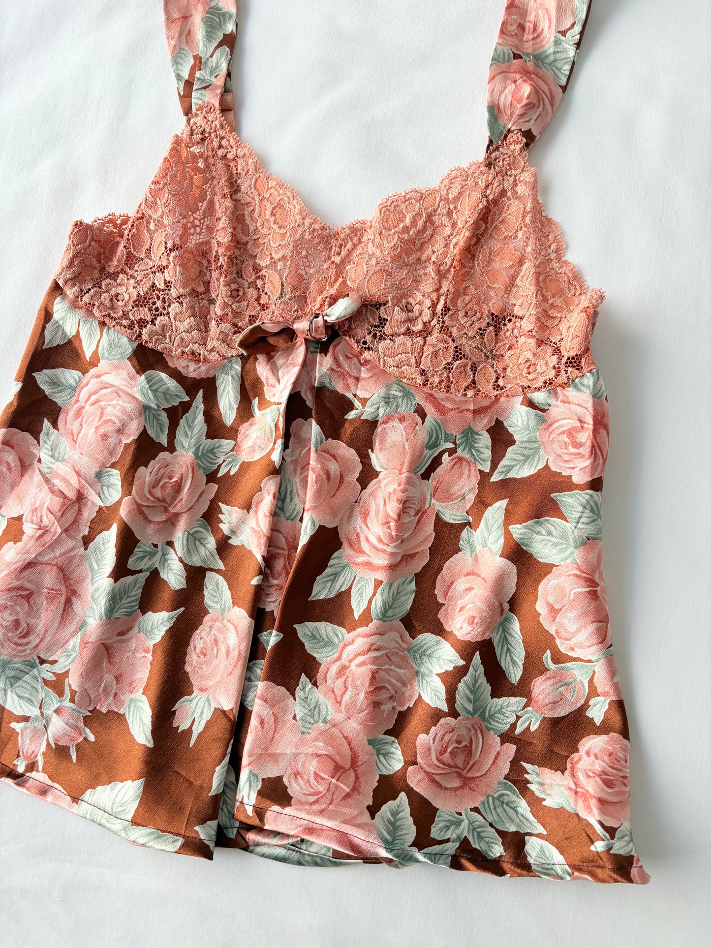00’s Orange rose lace cami | Size 8