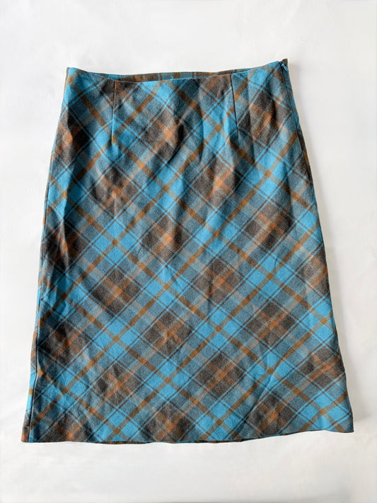 00’s Esprit tartan wool skirt | Size 12