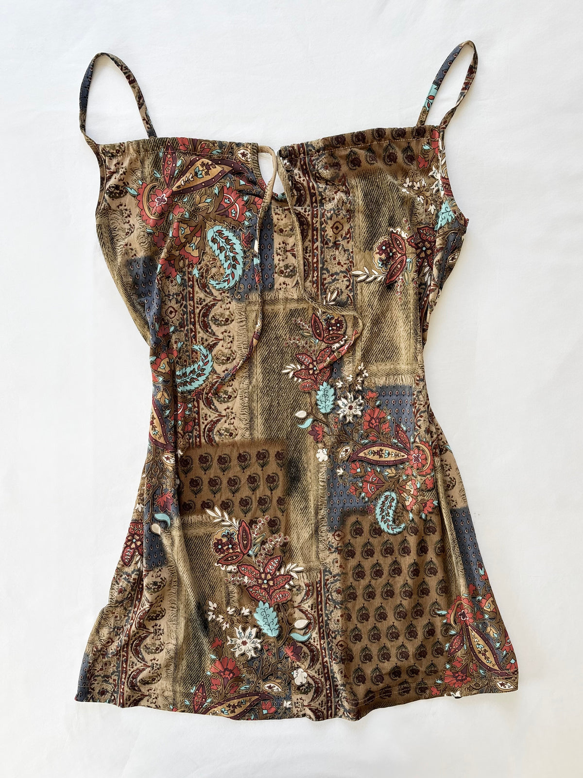 00’s Boho tie longline top | Size 14